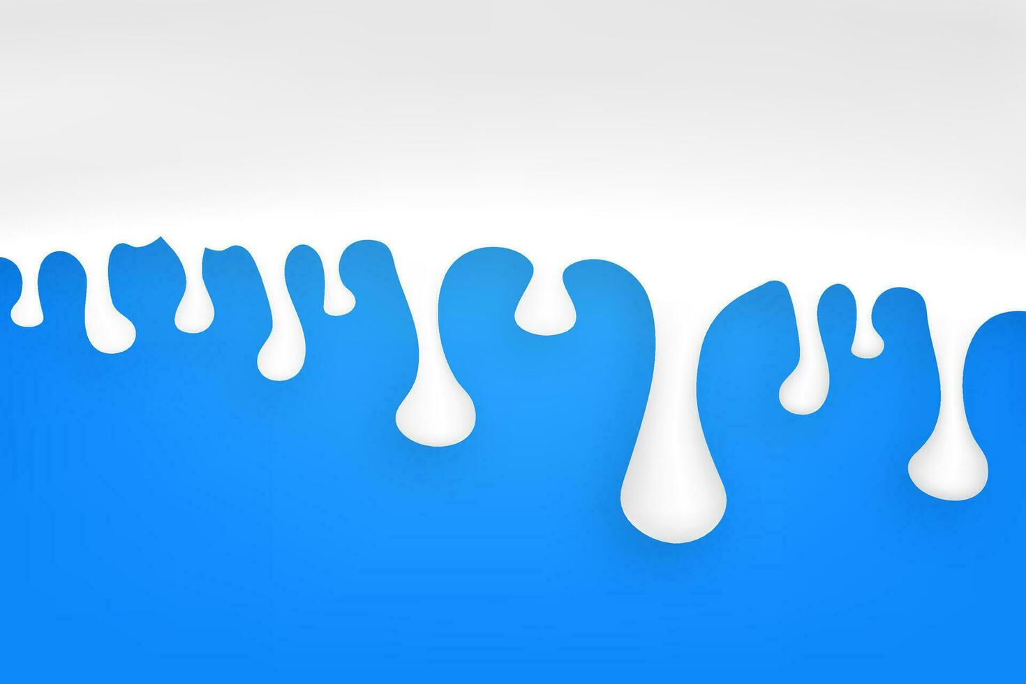 mjölk stänk och droppar runda form topp se blå bakgrund. vektor stock illustration
