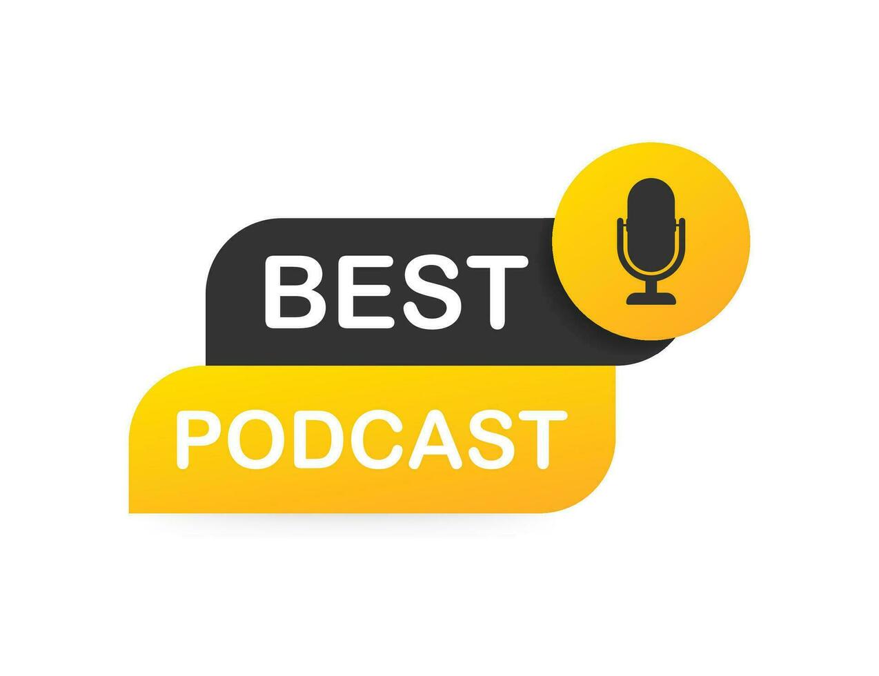 bäst podcast. bricka, ikon, stämpel logotyp vektor stock illustration