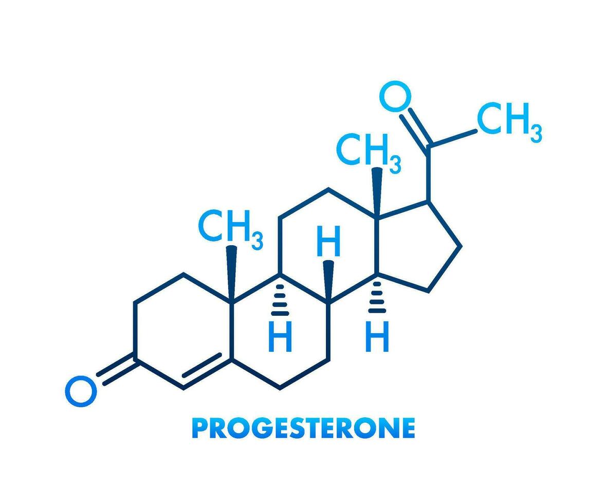 Progesteron weiblich Sex Hormon Molekül. Vektor Illustration