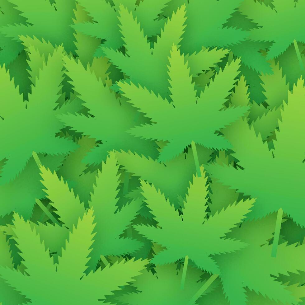 kreativ Cannabis Blatt Muster. Vorlage zum cbd Cannabidiol. Vektor Illustration.