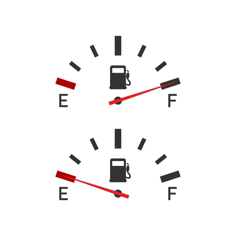 Treibstoff Indikator. Illustration auf Weiß Hintergrund zum Design ,leer Energie. Vektor Lager Illustration