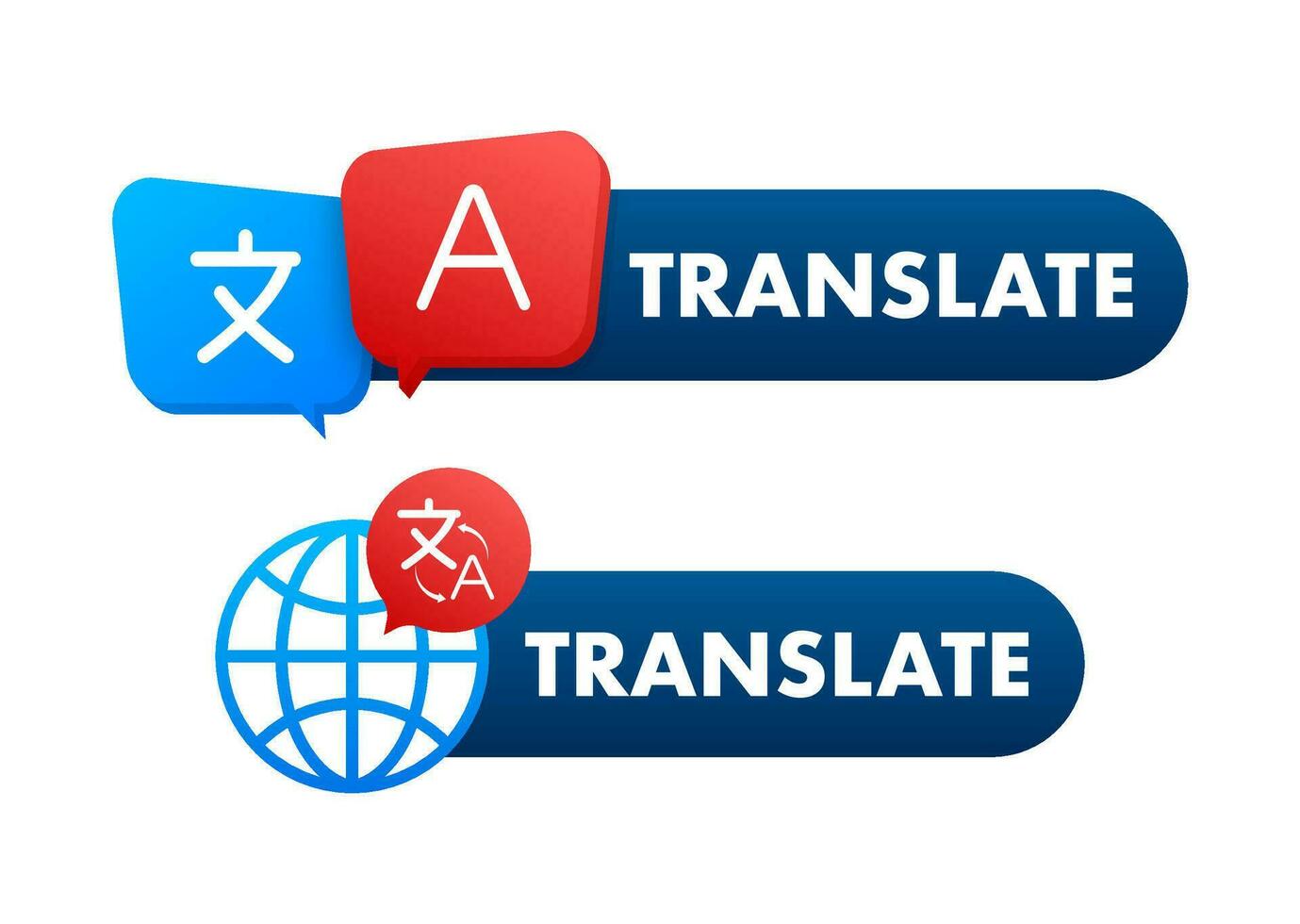 uppkopplad språk översättare begrepp. översättare ikon. vektor stock illustration