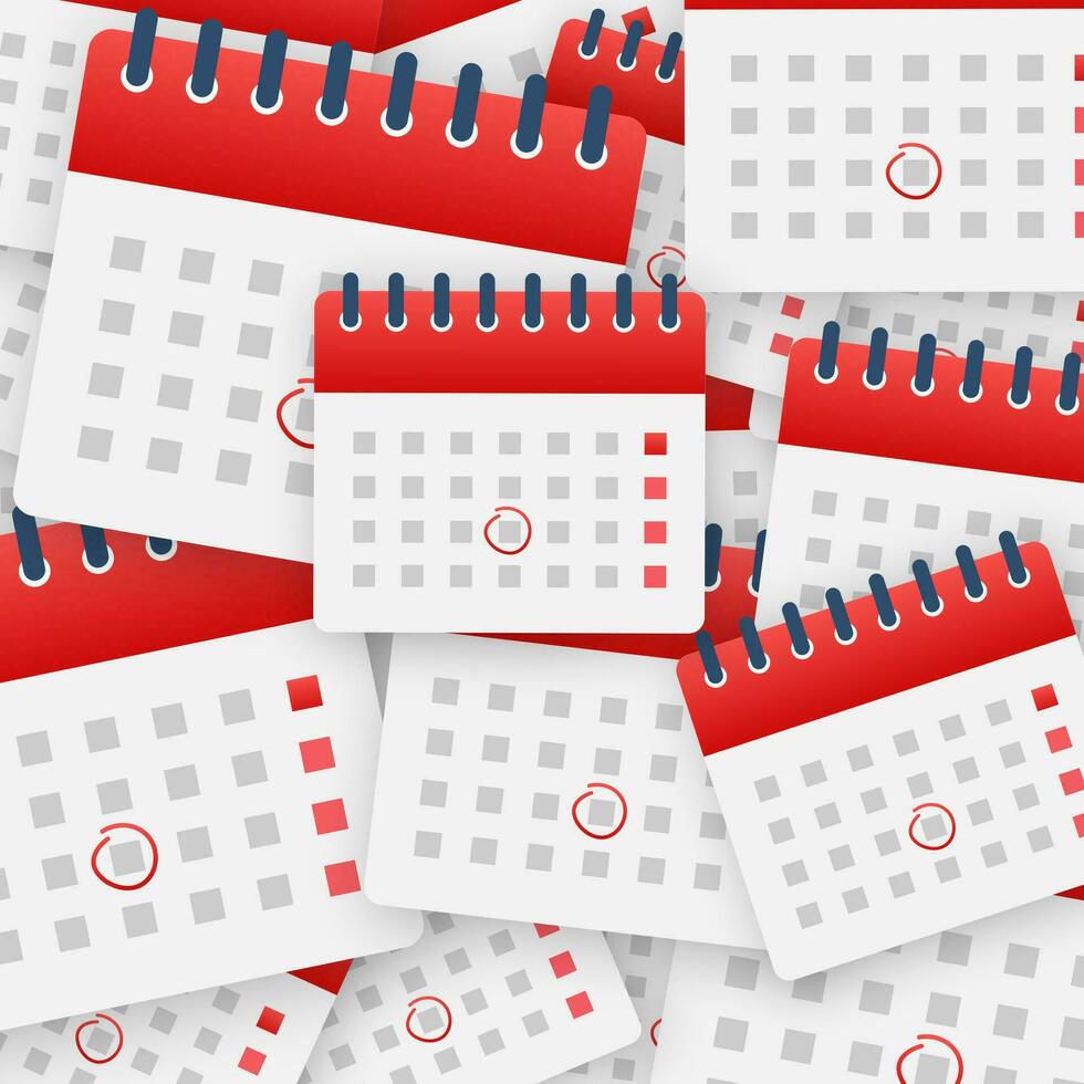 kalender och bubblor klistermärke mönster. vägg kalender. Viktig, schema, utnämning datum. vektor stock illustration