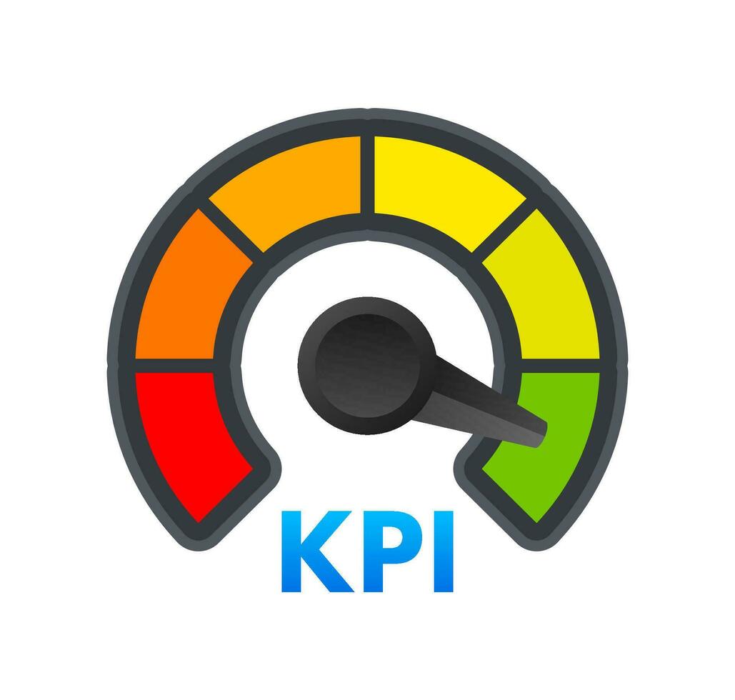 kpi Schlüssel Performance Indikator. Messung, Optimierung, Strategie Vektor Lager Illustration