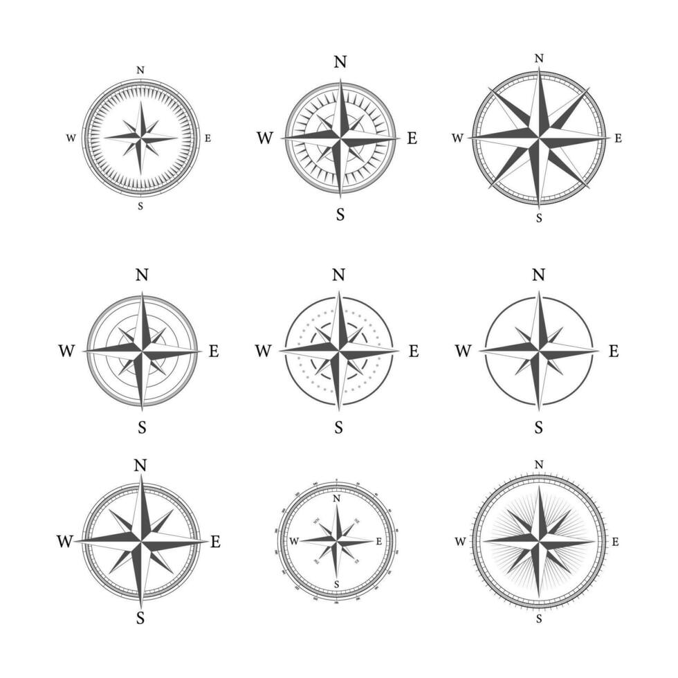 Kompass auf Weiß Hintergrund. eben Vektor Navigation Symbol. Vektor Lager Illustration