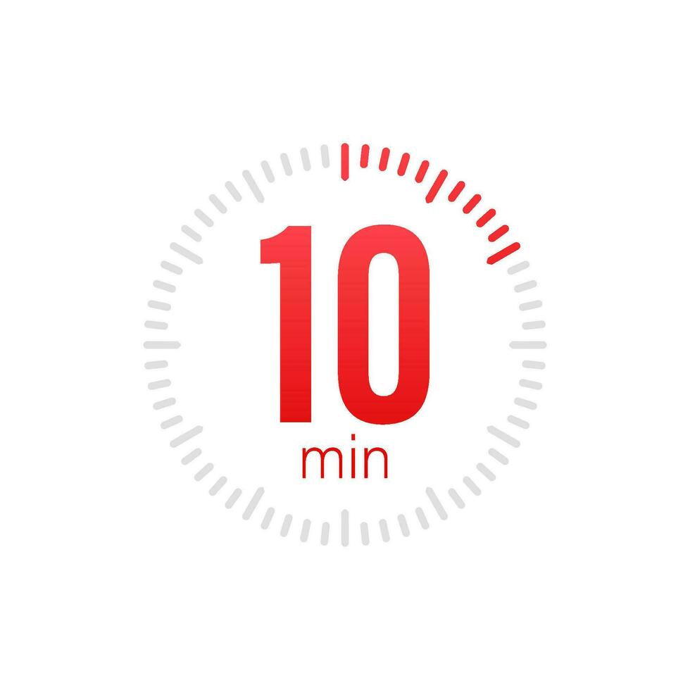 de 10 minuter, stoppur vektor ikon. stoppur ikon i platt stil, 10 minuter timer på på Färg bakgrund. vektor stock illustration