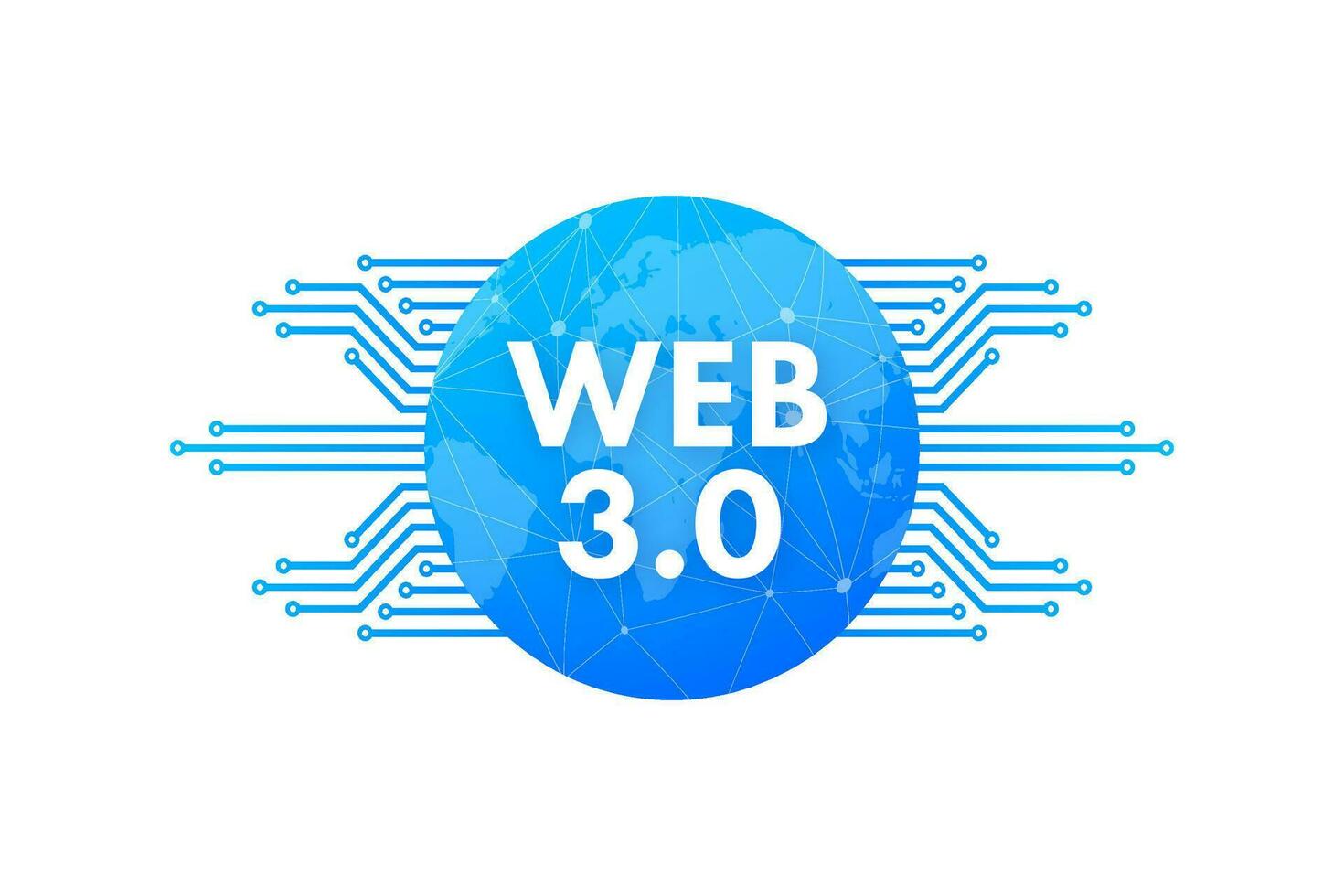 webb 3.0 teknologi för webb design. internet blockchain teknologi. nft begrepp. vektor stock illustration