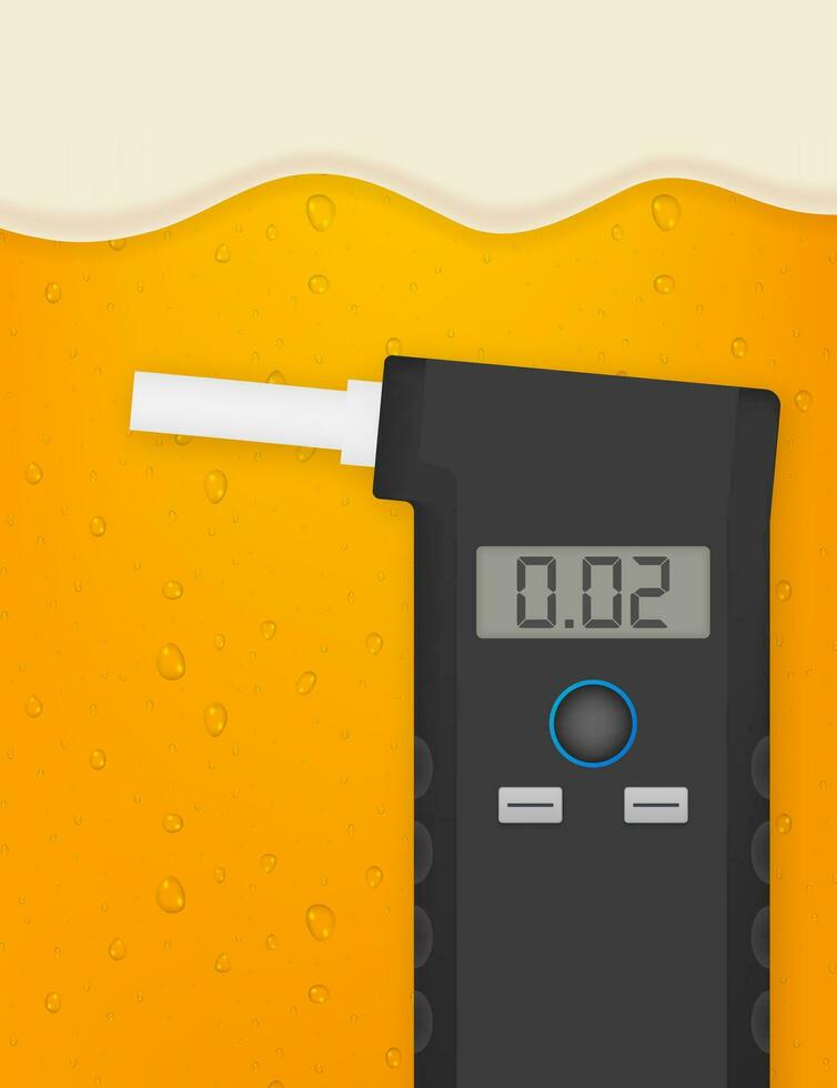 Handheld Atem Alkohol Prüfer Analysator elektronisch Gerät. Vektor Lager Illustration
