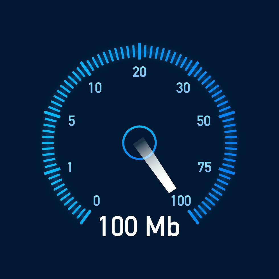 uppsättning hastighet testa. hastighetsmätare internet fart. hemsida hastighet läser in tid. vektor illustration