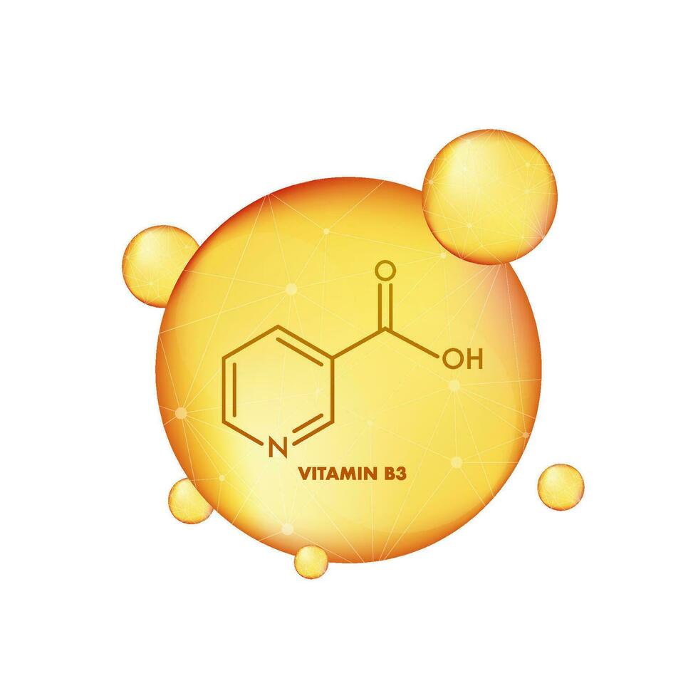 vitamin b3 formel. vektor isolerat illustration. design element.