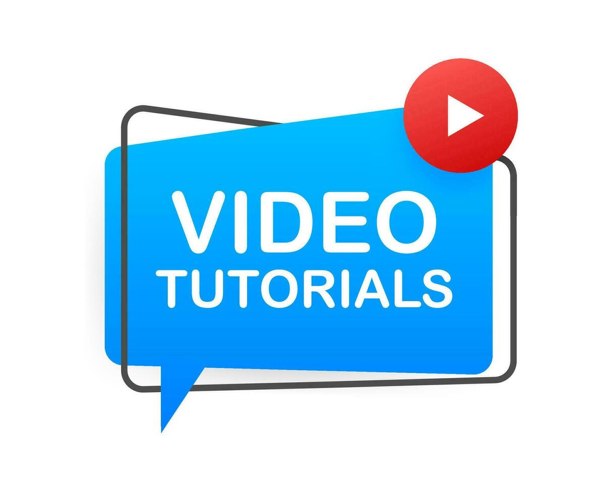 Video Tutorials Symbol Konzept. Studie und Lernen Hintergrund, Entfernung Bildung und Wissen Wachstum. Video Konferenz und Webinar Symbol, Internet und Video Dienstleistungen. Vektor Illustration