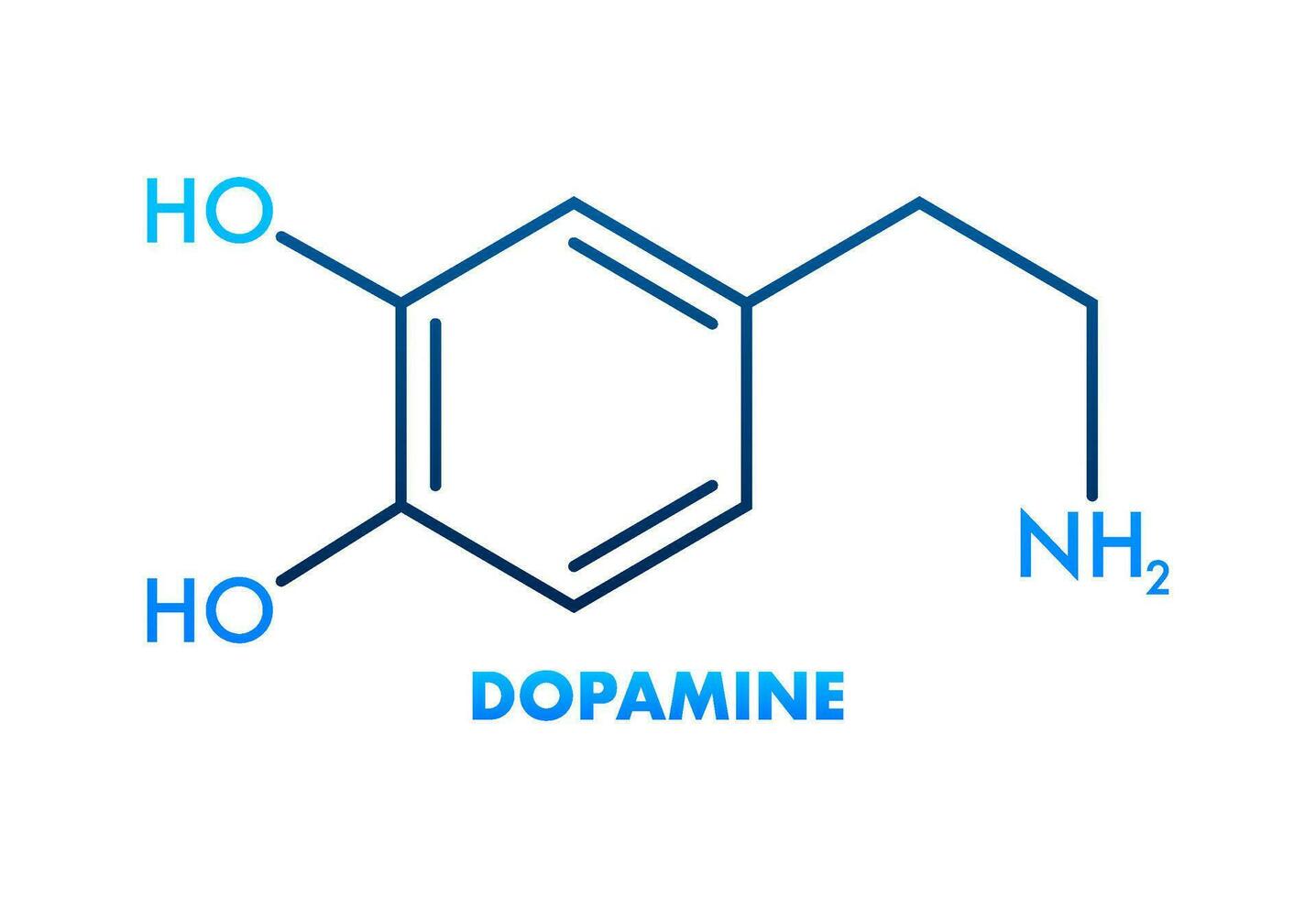 abstrakt ikon med dopamin formel. dopamin formel. vektor