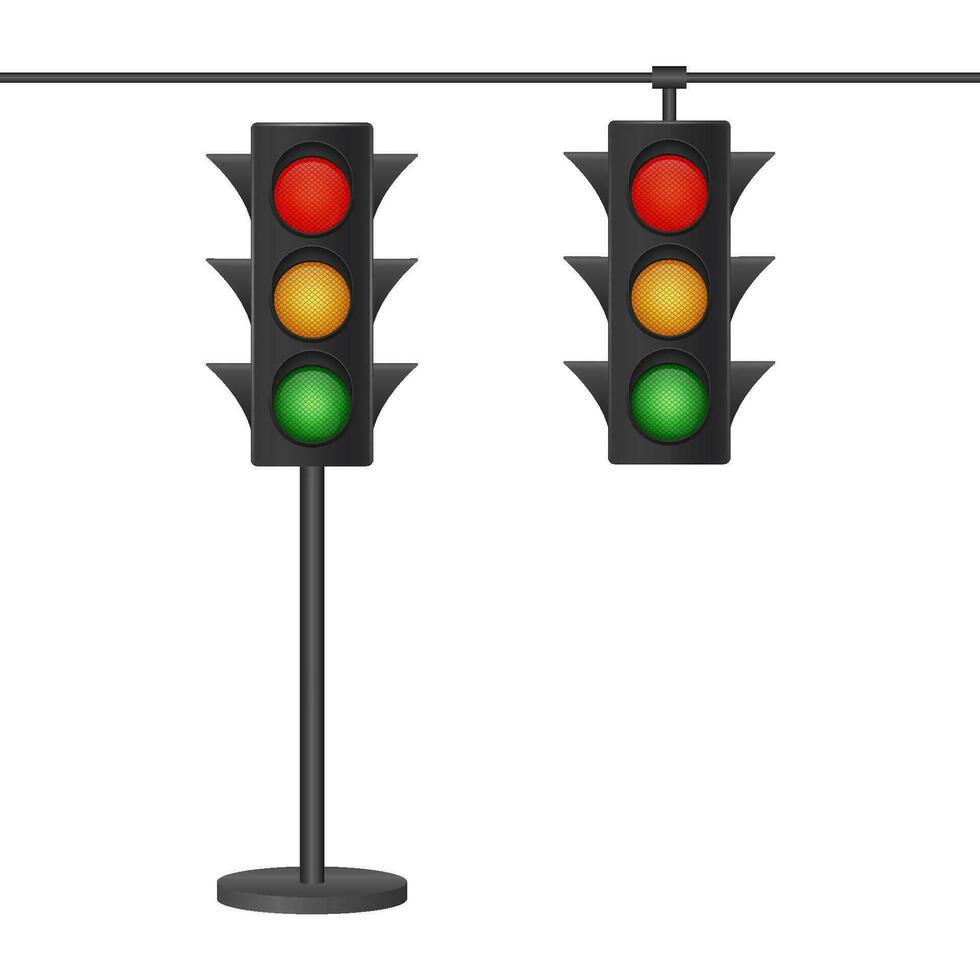 trafik lampor isolerat på vit bakgrund. vektor stock illustration