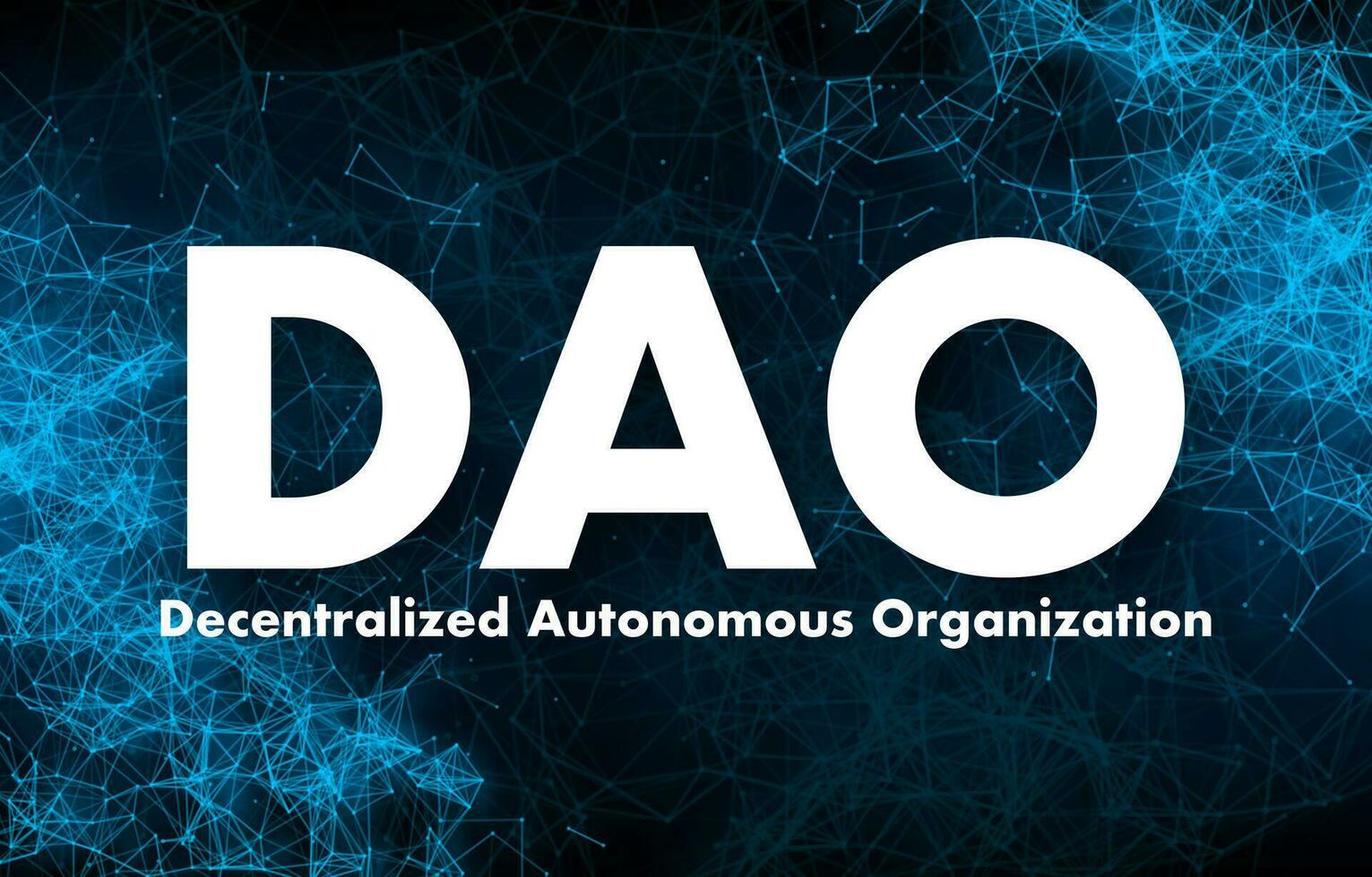 dao, decentraliserad autonom organisation, ledarskap förbi koda och blockchain. vektor stock illustration