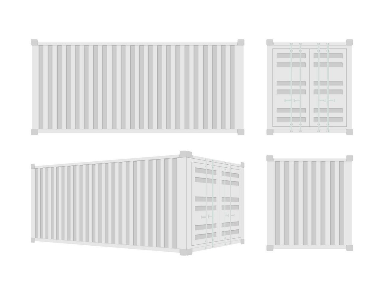 Weiß Versand Ladung Container zwanzig und vierzig Füße. zum Logistik und Transport. Vektor Lager Illustration