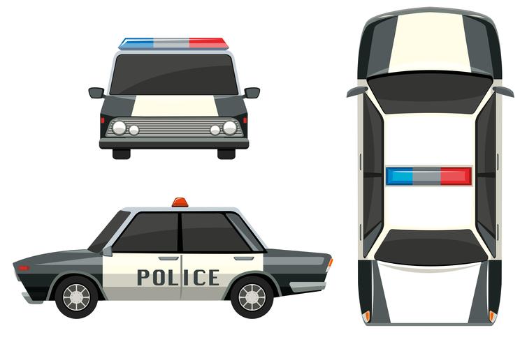 Polizeiwagen aus verschiedenen Ansichten vektor
