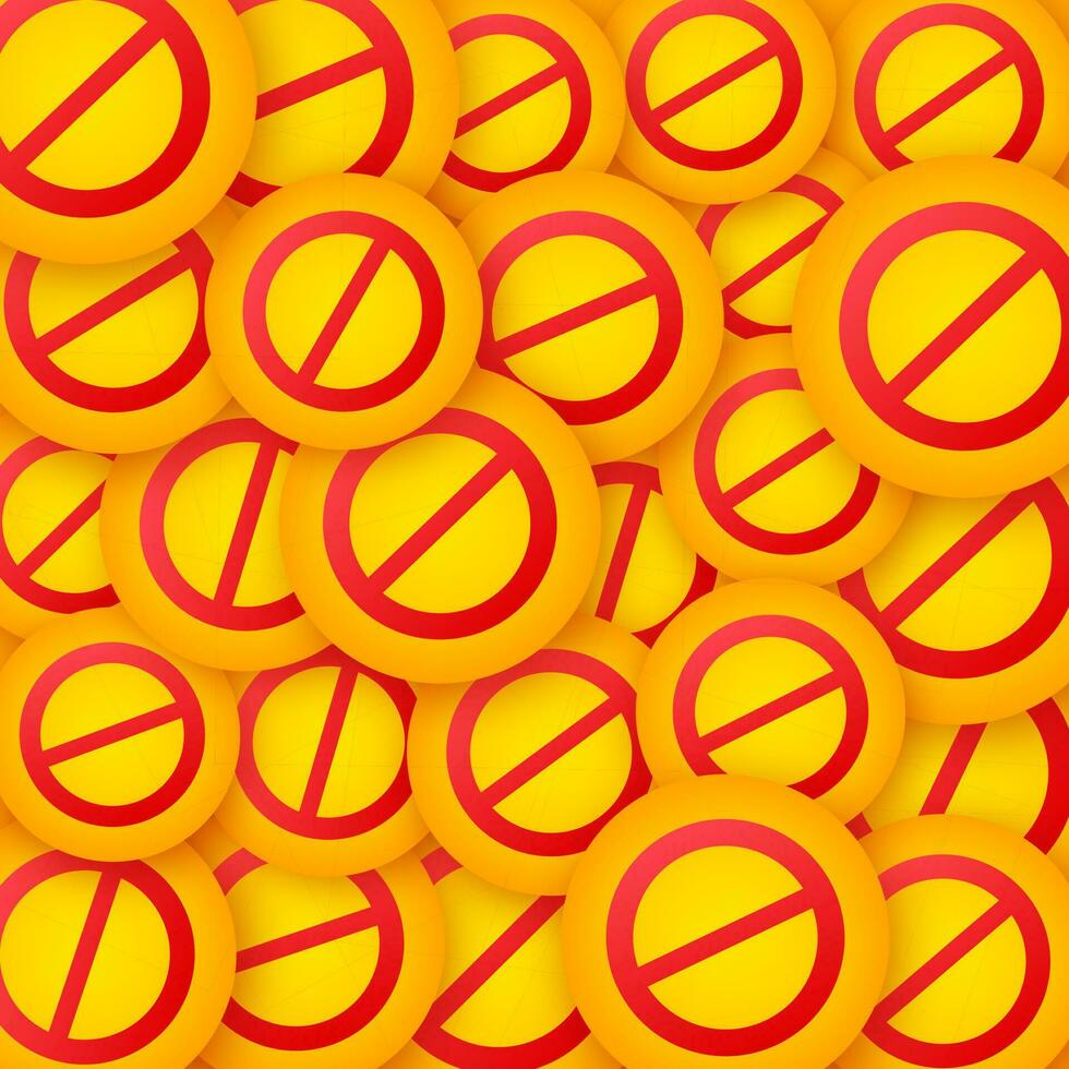 abstrakt röd klistermärke med sluta tecken på gul bakgrund. isolerat vektor illustration. linje vektor ikon