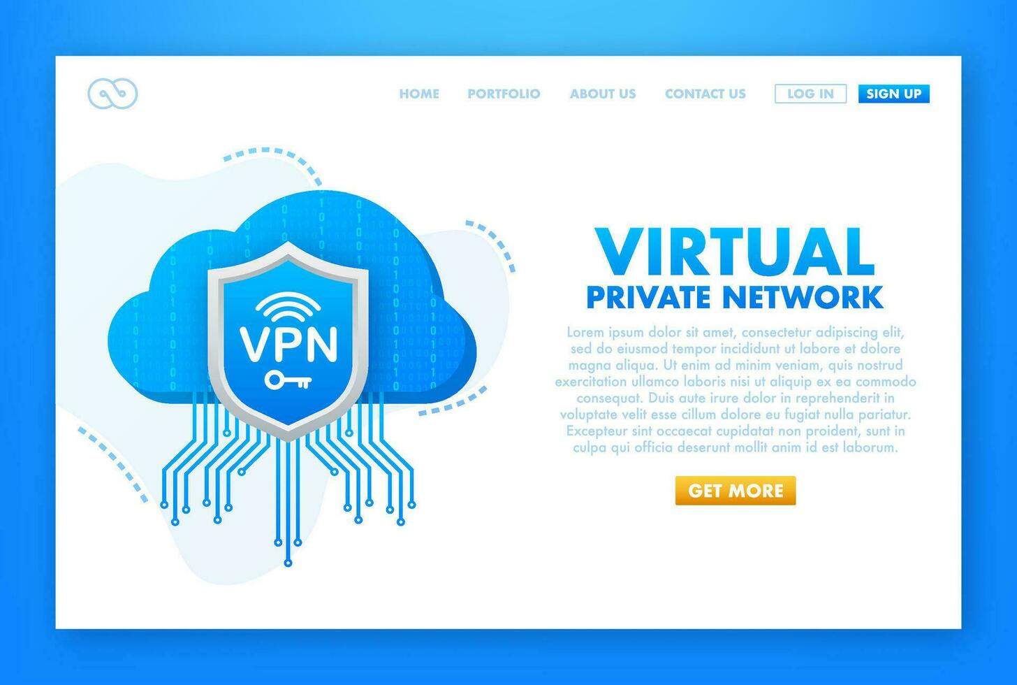 säkra vpn förbindelse begrepp. virtuell privat nätverk anslutning Översikt. vektor stock illustration.