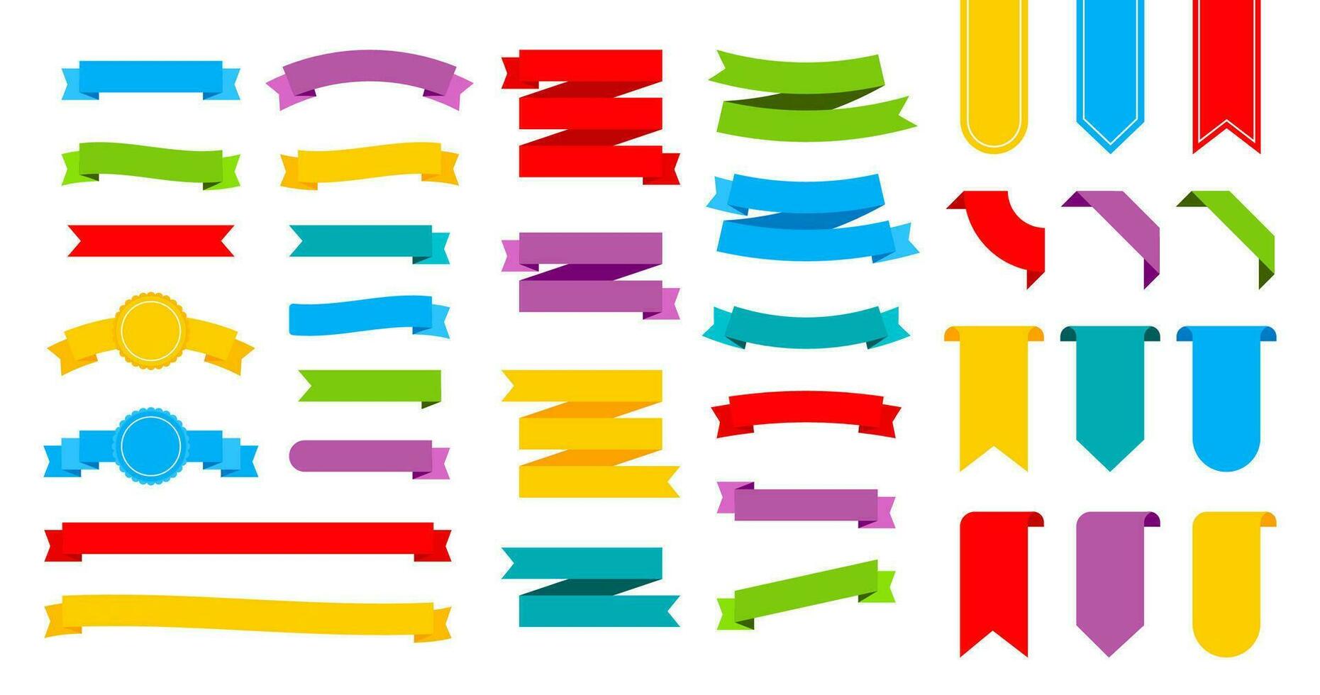 färgrik band banderoller. uppsättning av band. vektor stock illustration