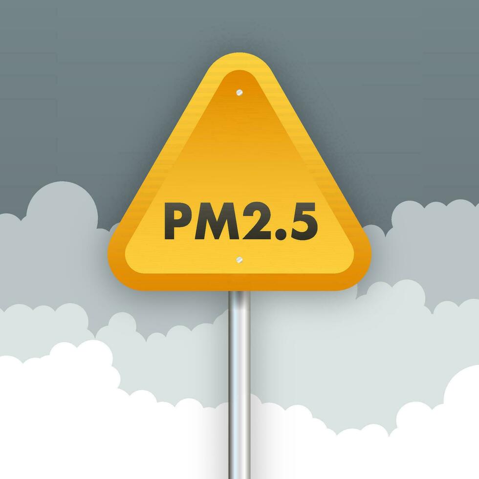 luft förorening ikon, pm 2,5. förebyggande tecken. vektor stock illustration