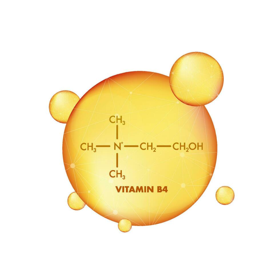 vitamin b4. vitamin b4 ikon strukturera. vektor illustration.