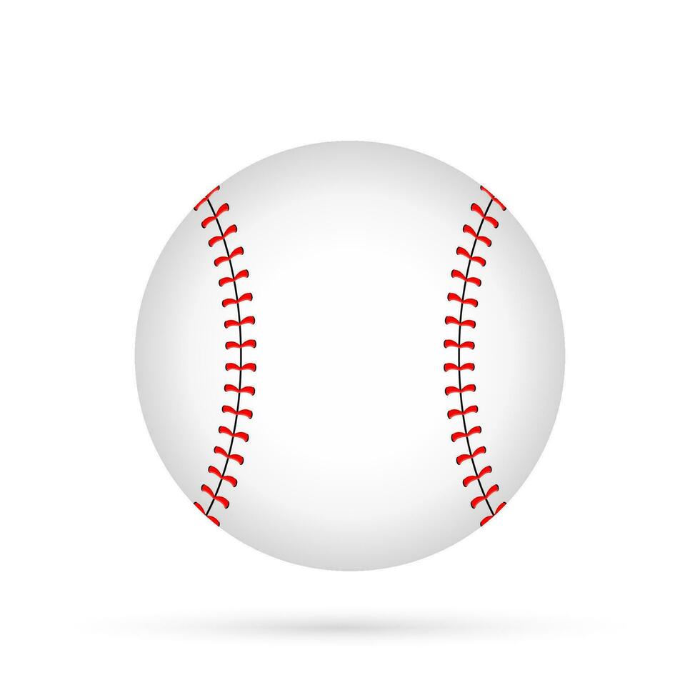 slät stil baseboll boll ikon på vit bakgrund vektor