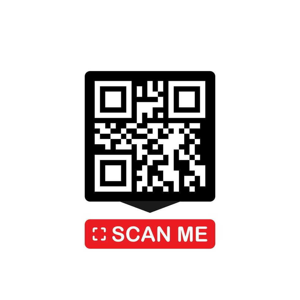 qr Code zum Smartphone. Inschrift Scan mich mit Smartphone Symbol. qr Code zum Zahlung. Vektor Illustration.