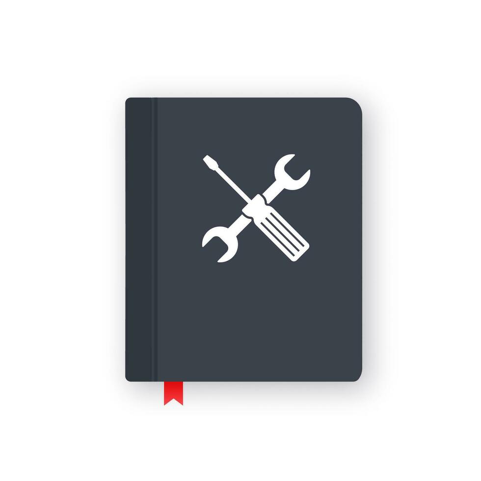 instruktion bok. användare manuell bok ikon på vit bakgrund. vektor illustration