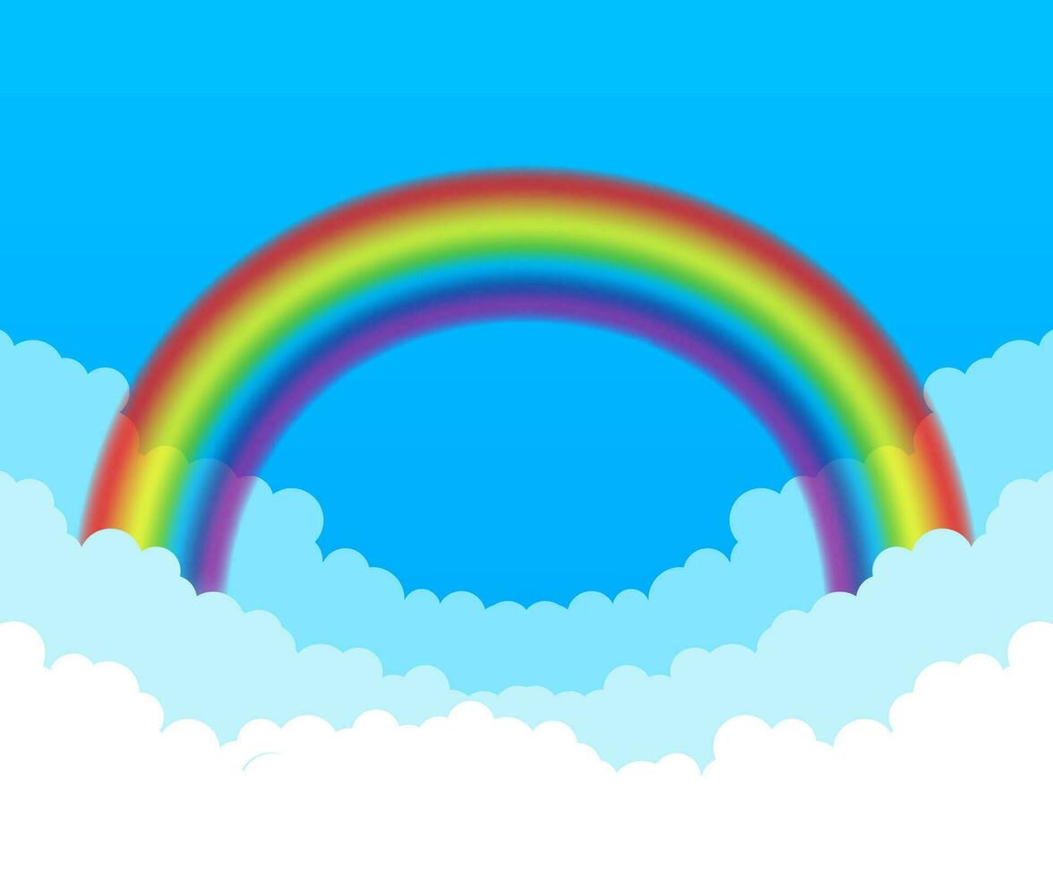 regnbåge. moln och regnbåge. vektor stock illustration