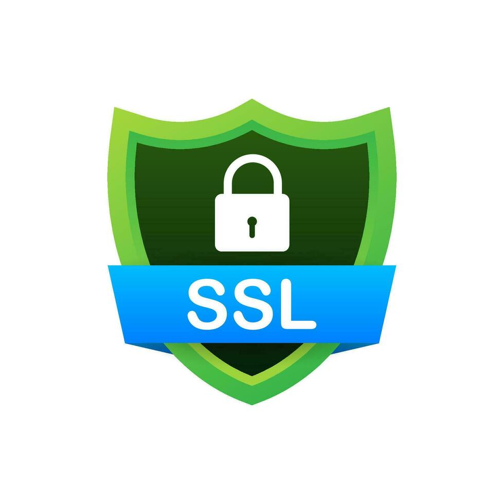 sichern Verbindung Symbol Vektor Illustration isoliert auf Weiß Hintergrund, eben Stil gesichert ssl Schild Symbole