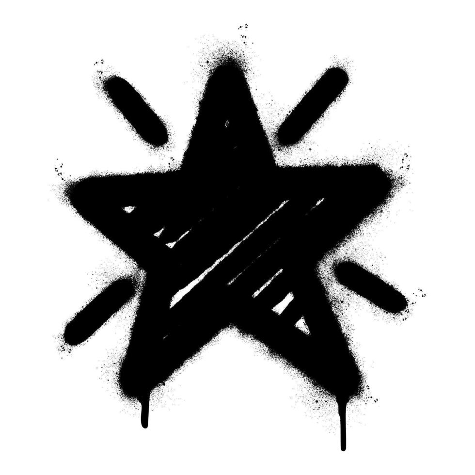 spray målad graffiti stjärna ikon isolerat på vit bakgrund. vektor illustration.