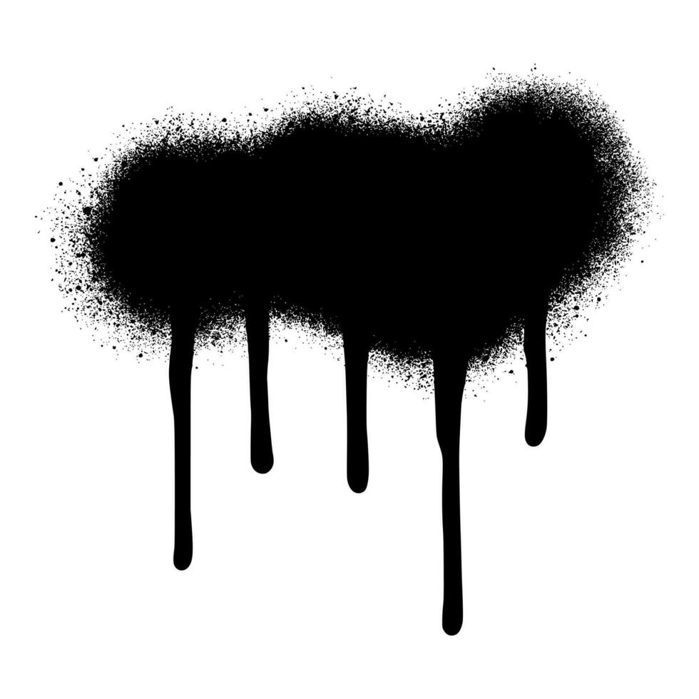 graffiti spray målad droppar svart bläck stänker isolerat på vit bakgrund. vektor