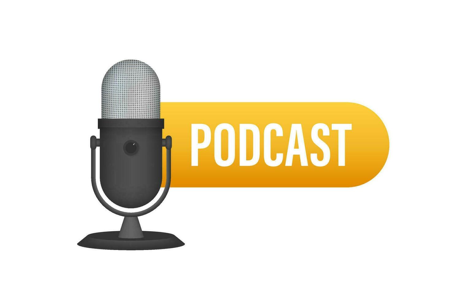 Podcast. Abzeichen, Symbol Briefmarke Logo Vektor Illustration