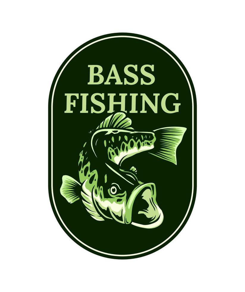 Bass Angeln Logo Emblem Vorlage vektor