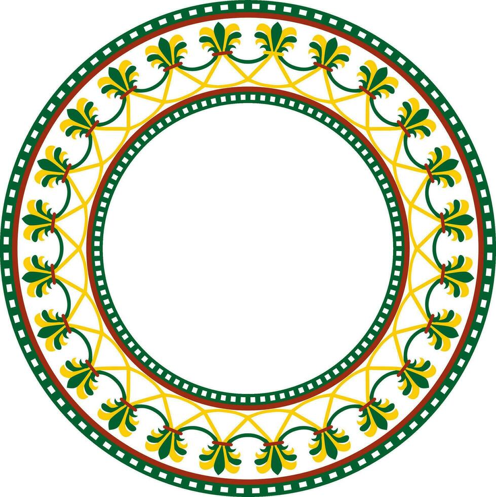 Vektor runden farbig National persisch Ornament. Kreis, rahmen, Rand ethnisch Muster von iranisch Zivilisation