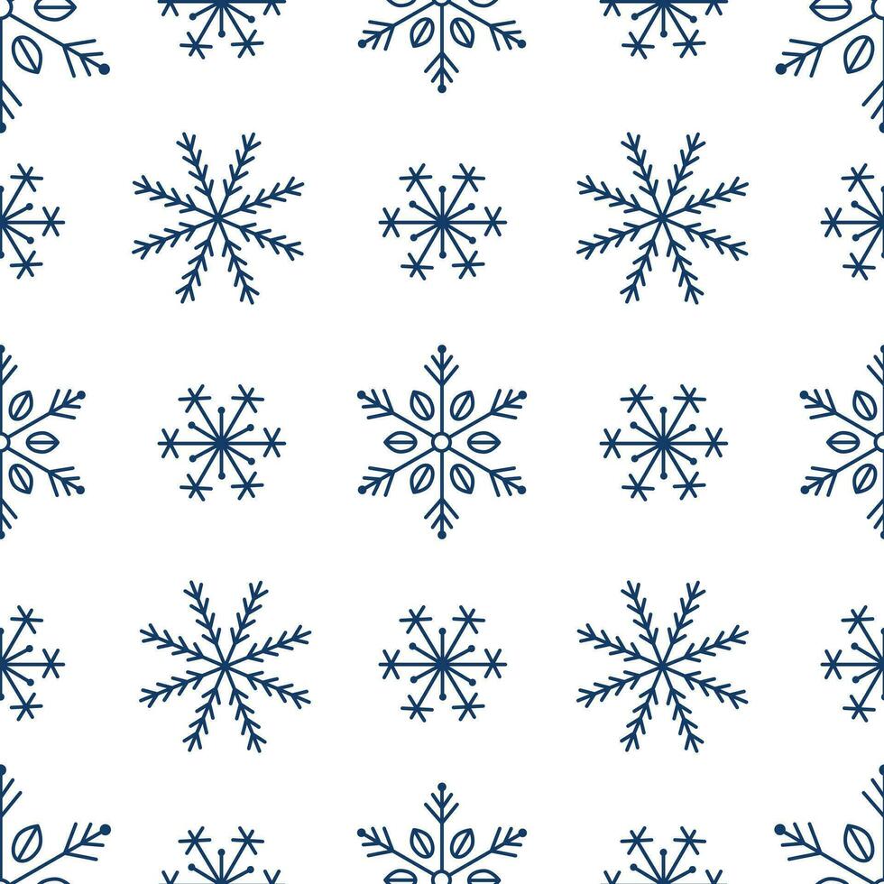 snöflinga sömlös mönster. vinter- kall säsong, högtider. jul och ny år. bakgrund, digital papper, omslag papper. vektor