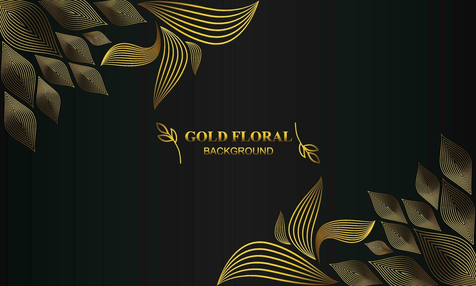 schön Gold Blumen- Hintergrund mit Blumen, Blume und Blatt Ornament vektor