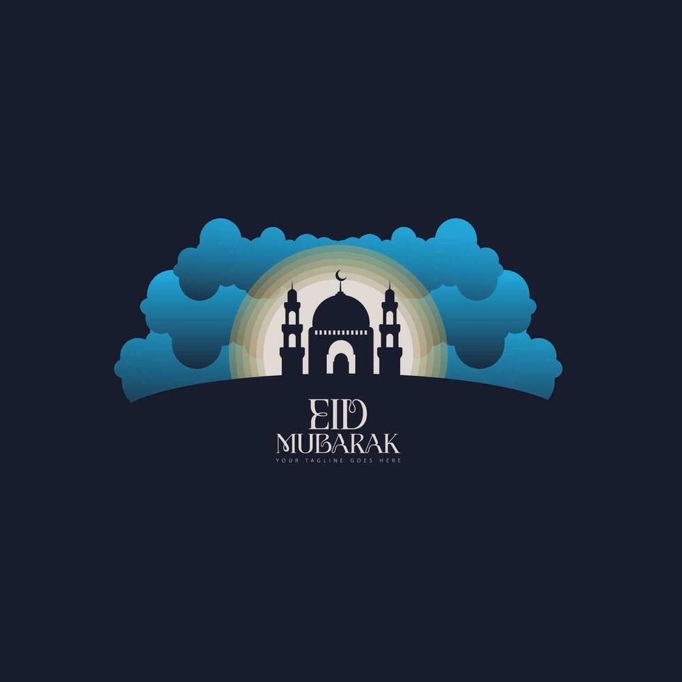 eid mubarak logotyp vektor