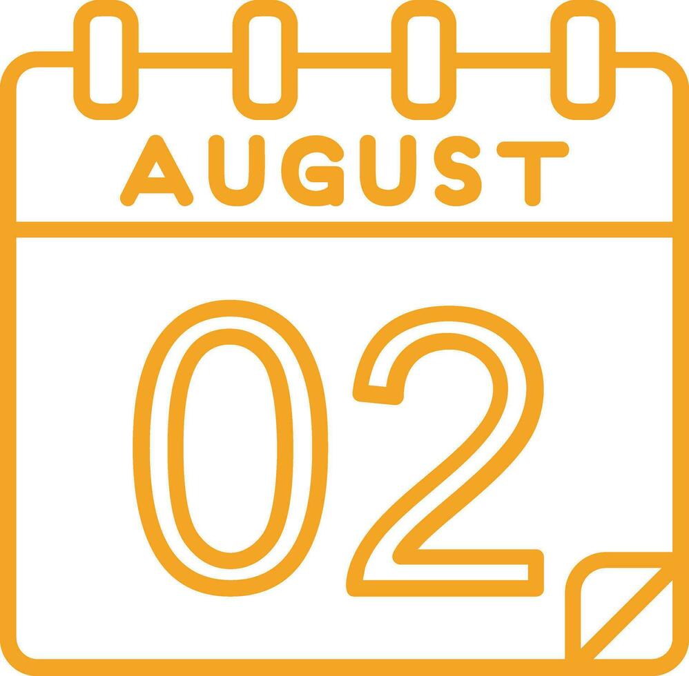2 augusti vektor ikon