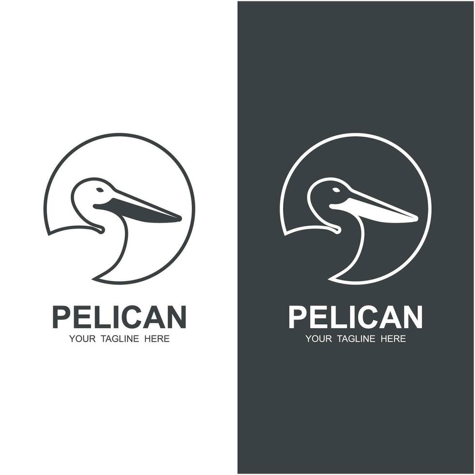 Pelikan Vogel Logo Vektor Symbol Illustration Design