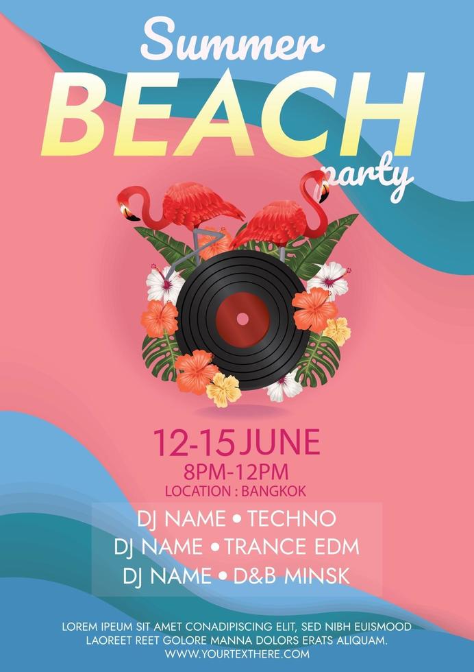 Live-Musik-Sommer-Strandparty-Plakat vektor