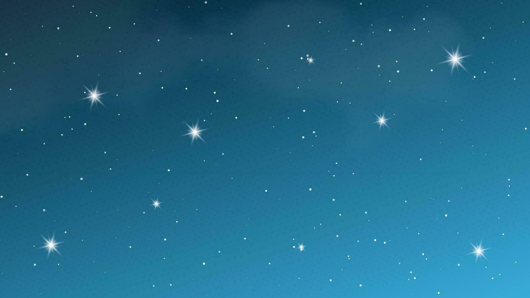 natt himmel med moln och många stjärnor. abstrakt natur bakgrund med stardust i djup universum. vektor illustration.
