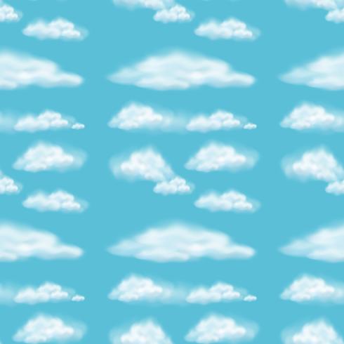 Seamless bakgrundsdesign med fluffiga moln vektor