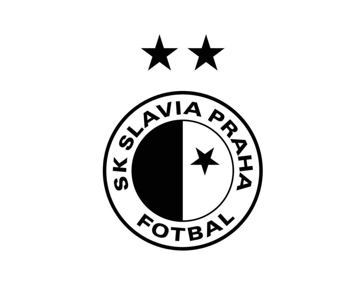 slavien prag klubb logotyp symbol svart tjeck republik liga fotboll abstrakt design vektor illustration