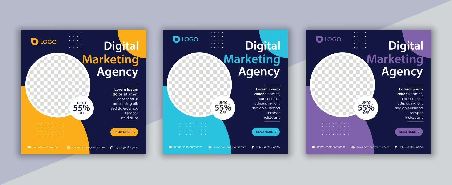Digitales Marketing Social Media Post, Business Marketing Flyer Design vektor