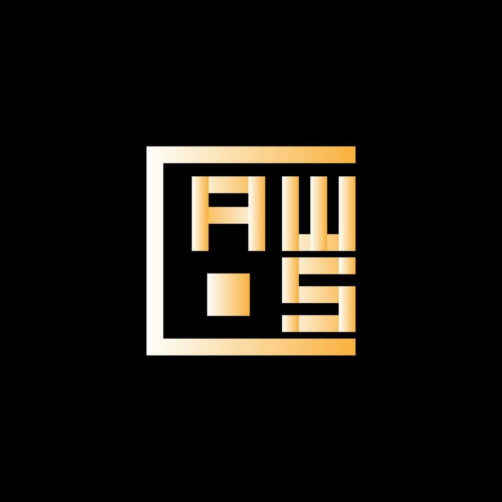 aws brev logotyp vektor design, aws enkel och modern logotyp. aws lyxig alfabet design