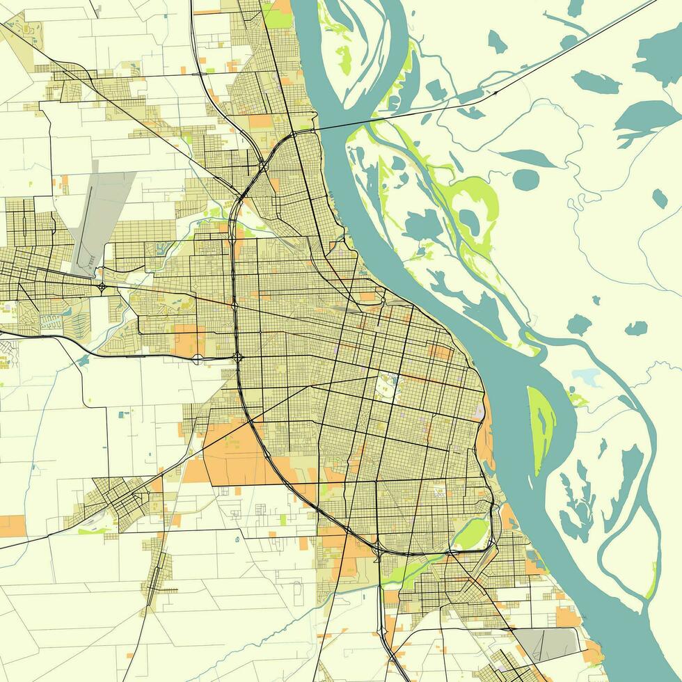 Stadt Karte von Rosario, Argentinien vektor