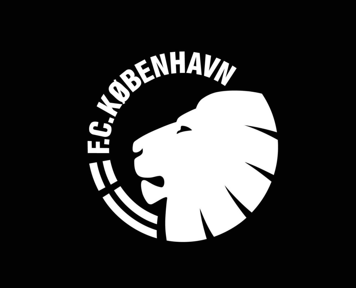 fc kobenhavn klubb logotyp symbol vit Danmark liga fotboll abstrakt design vektor illustration med svart bakgrund