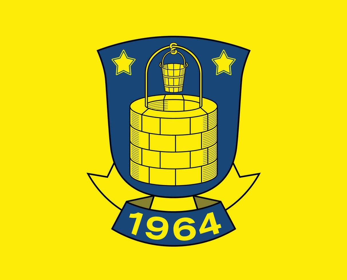 brondby om klubb logotyp symbol Danmark liga fotboll abstrakt design vektor illustration med gul bakgrund