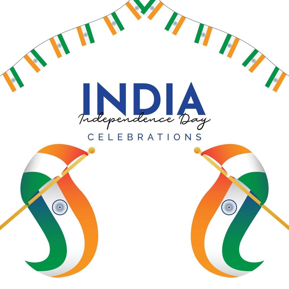 Indien självständighetsdagen banner mall. vektor